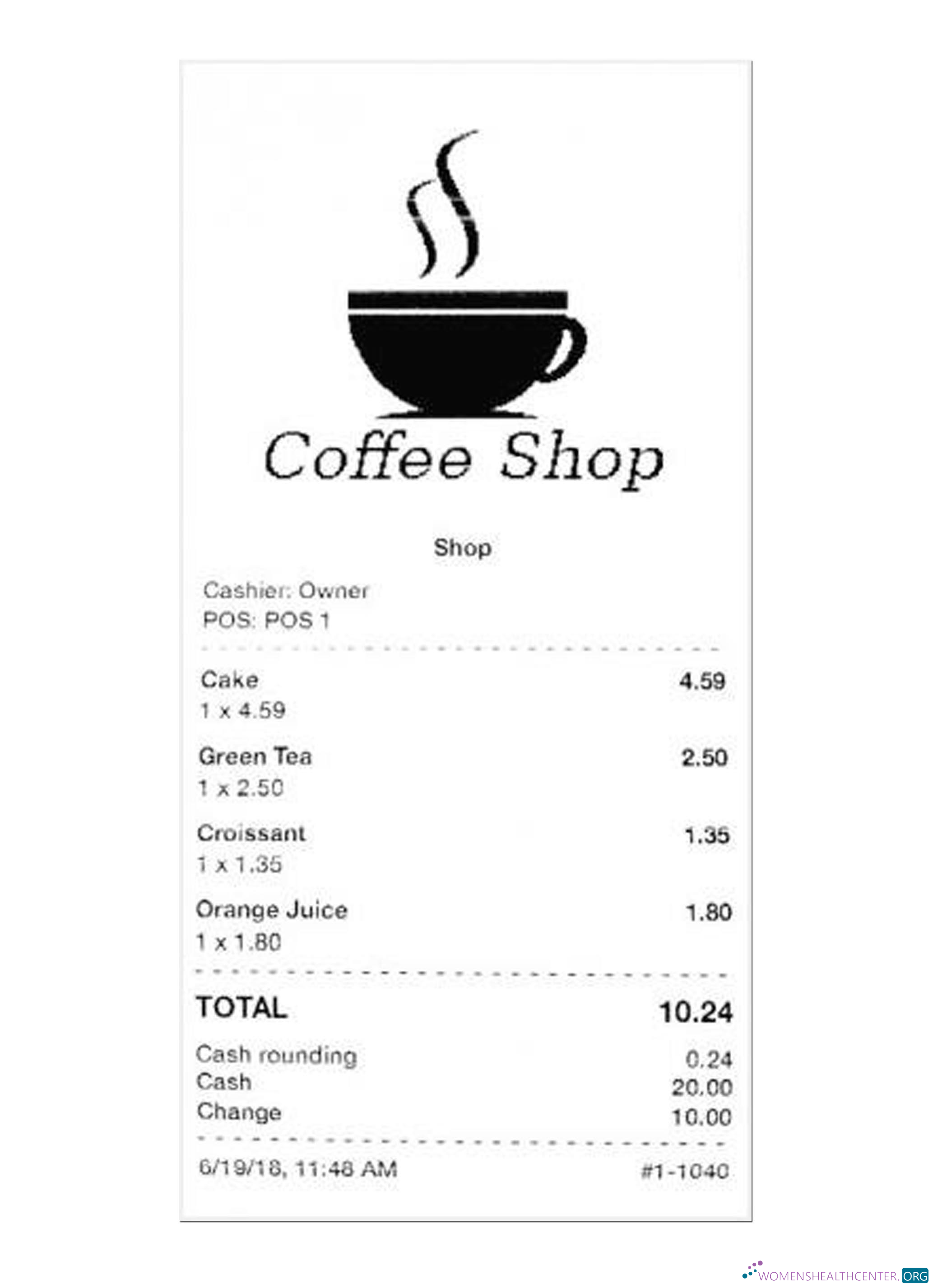 Download COFFEE SHOP payment check Photoshop template